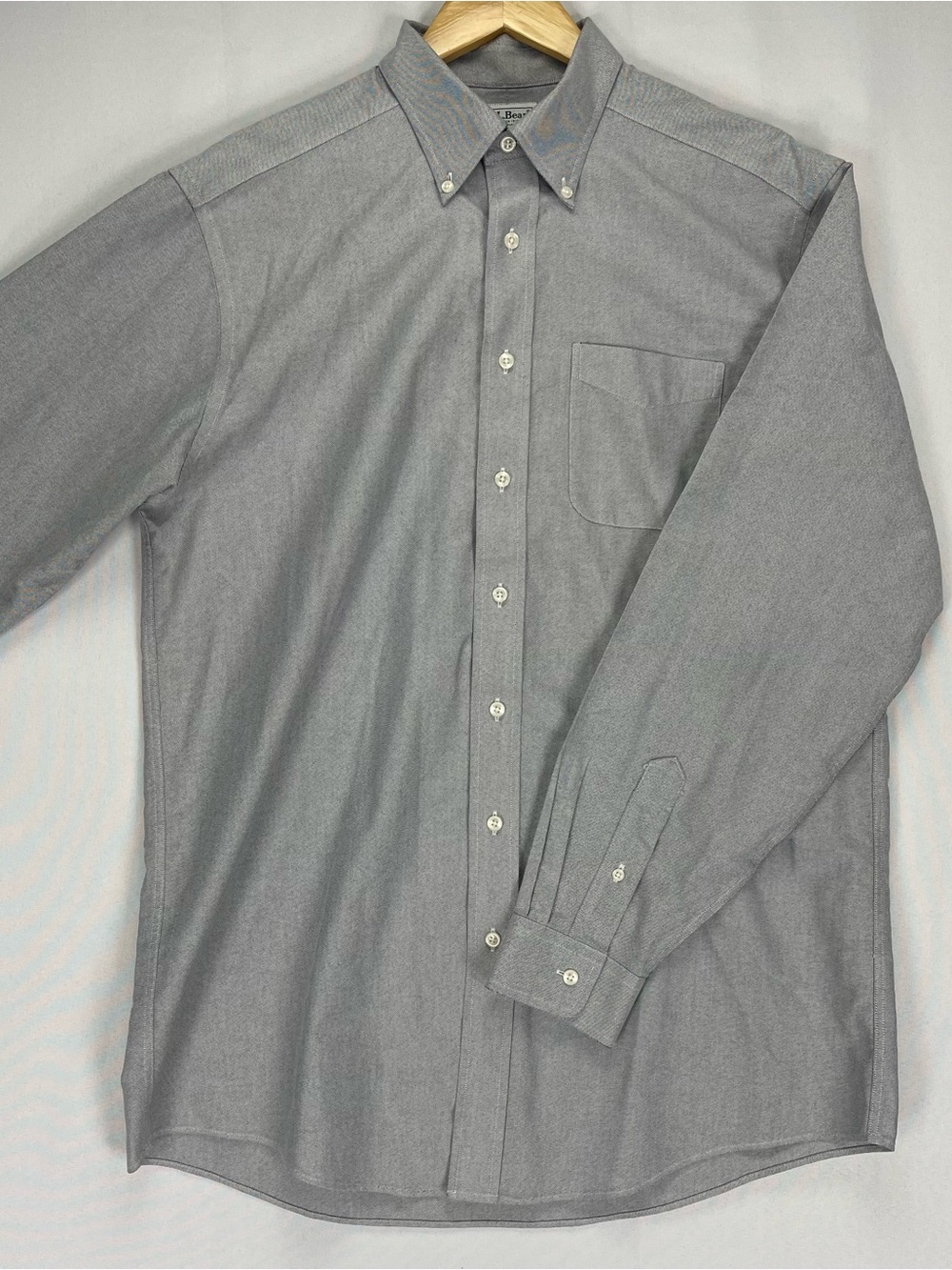 L.L. Bean Wrinkle Free Classic Oxford Cloth Shirt Men 16-36 Gray Traditional Fit